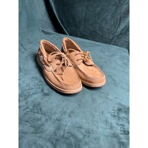 Maui Island Marlin Tan Leather Mesh Boat Shoes Mens 8.5M Brown Loafers